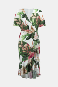 Sukienka Joseph Ribkoff w kwiaty taliowana