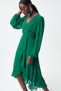 Sukienka Joseph Ribkoff zielona wiązana w pasie